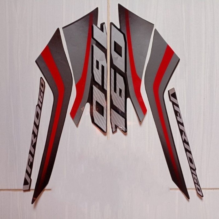 Stiker Striping List Full Set Body Motor Honda Vario Abs 160 2022 - Hitam Merah