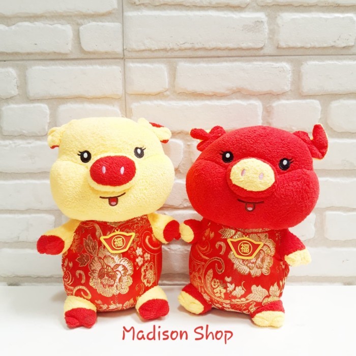

Boneka Babi Besar 2019 Kado Imlek Murah Dekorasi Parcel Imlek Murah - Merah