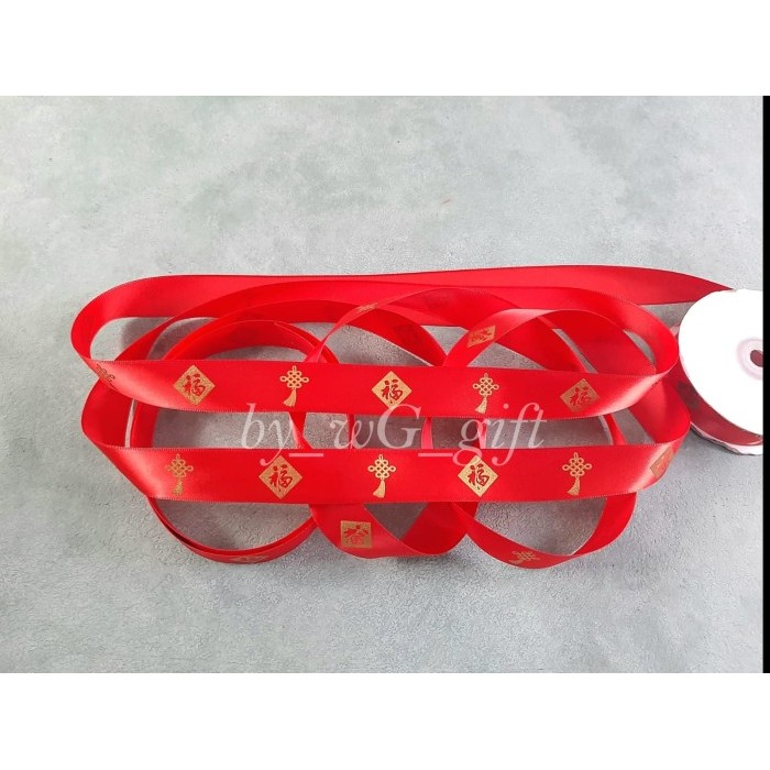 

Pita Imlek / Sincia / Chinese New Year ; Lebar 2.5 cm; Panjang 25 yd - Motif A