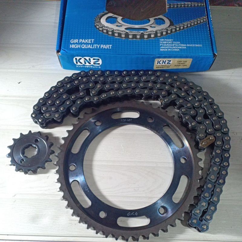 GEAR GIR SET GIGI TARIK TAREK PAKET CRF 150 15/ 49 T 428 H -130 L BAJA SEPUH KNZ
