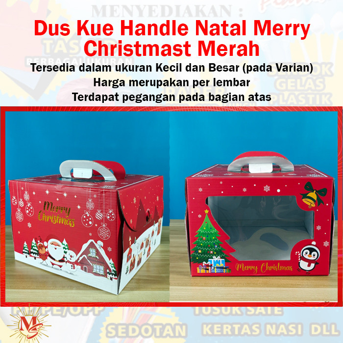 

Dus Kue Persegi Natal Merah - CBX Handle Xmas Red BD