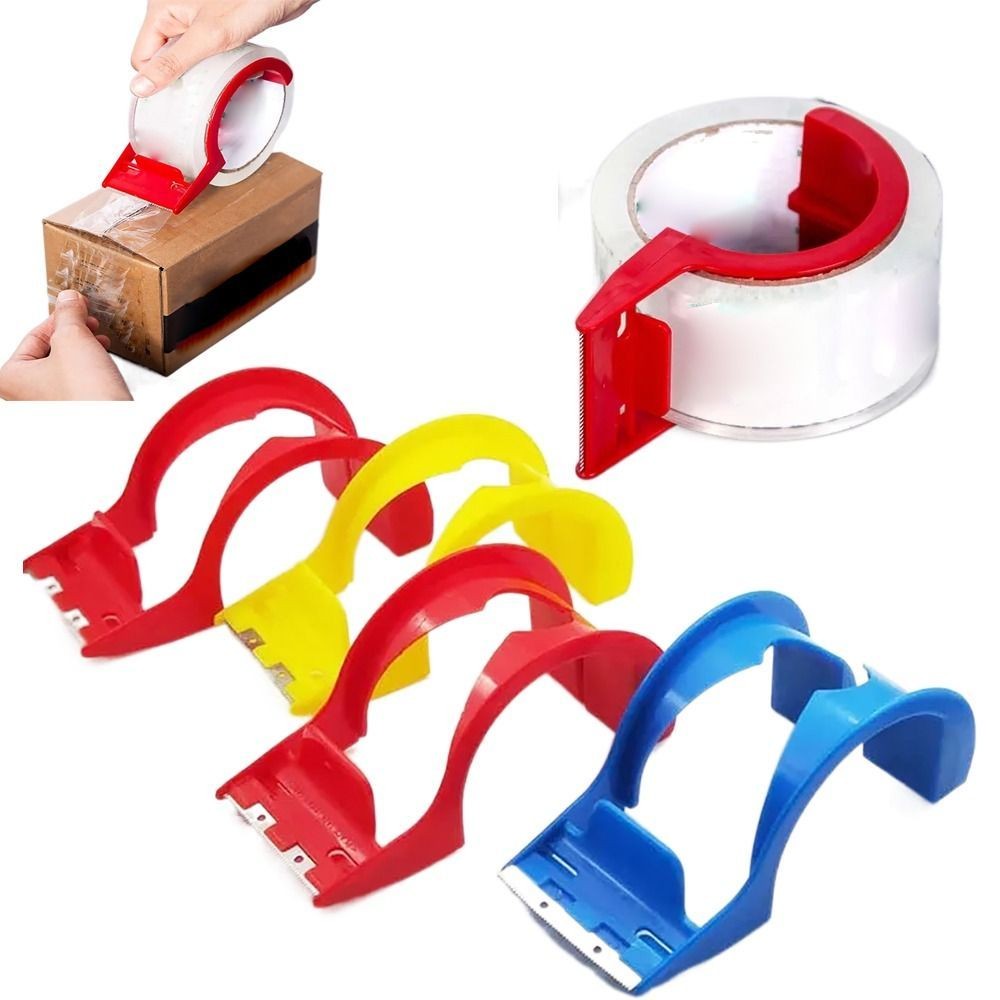 

Adhesive Tape Dispenser Tape Cutter Simple Box Sealing Machine Tape Holder Convenient Iron Tooth Plastic Packing Tape Seat 48mm