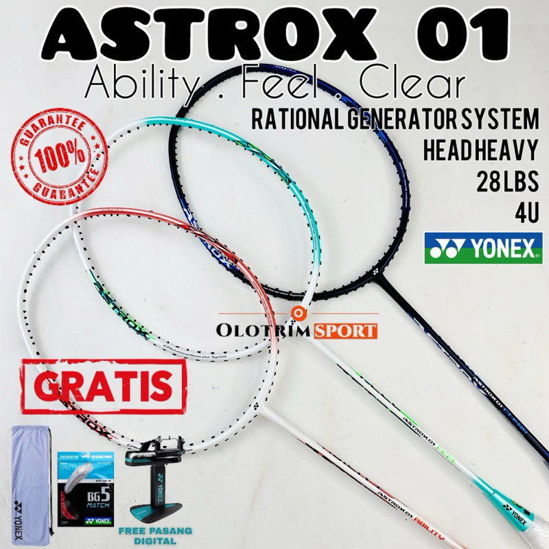 Raket Badminton Yonex ASTROX 01 NANOFLARE 001 Ability/Feel/Clear 4U&5U 100% ORIGINAL YONEX