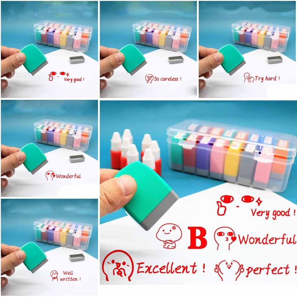 

Children Toy Stamps Photosensitive Chapter Scrapbooking Stamper Reward Seal Teaching stamp Encouragement Commentary Stamp