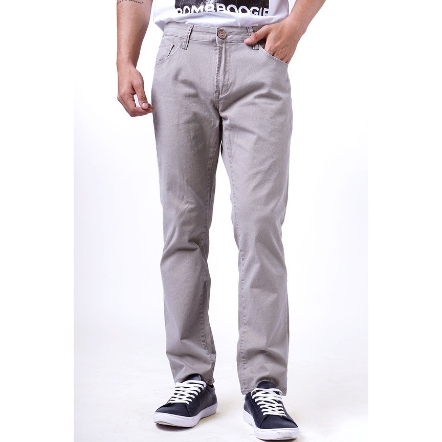 Bombboogie Celana Pria Chinos Slimfit C1 Series Light Grey 43SC1B5LG