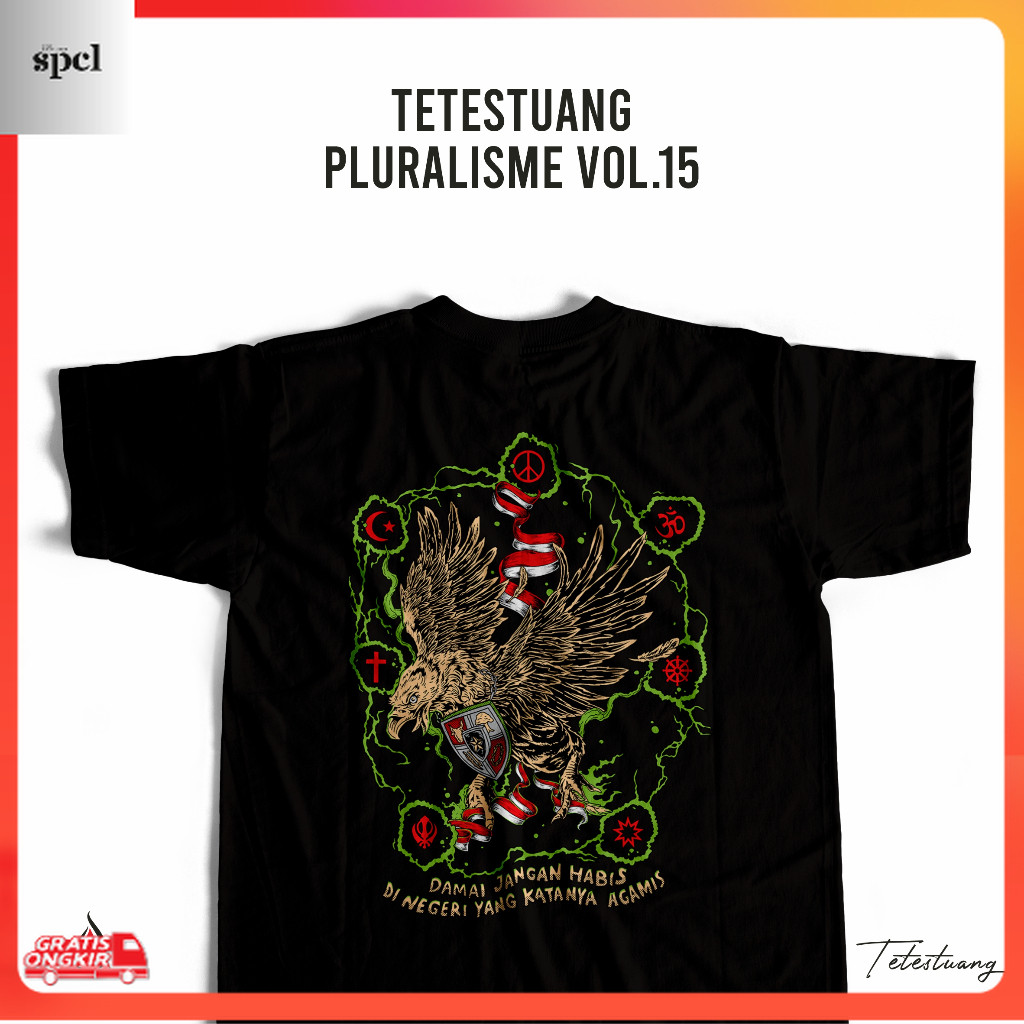 Kaos Kekinian / Tetestuang Kaos Pluralisme Garuda Reborn | Premium Combed 24s - PLU 15