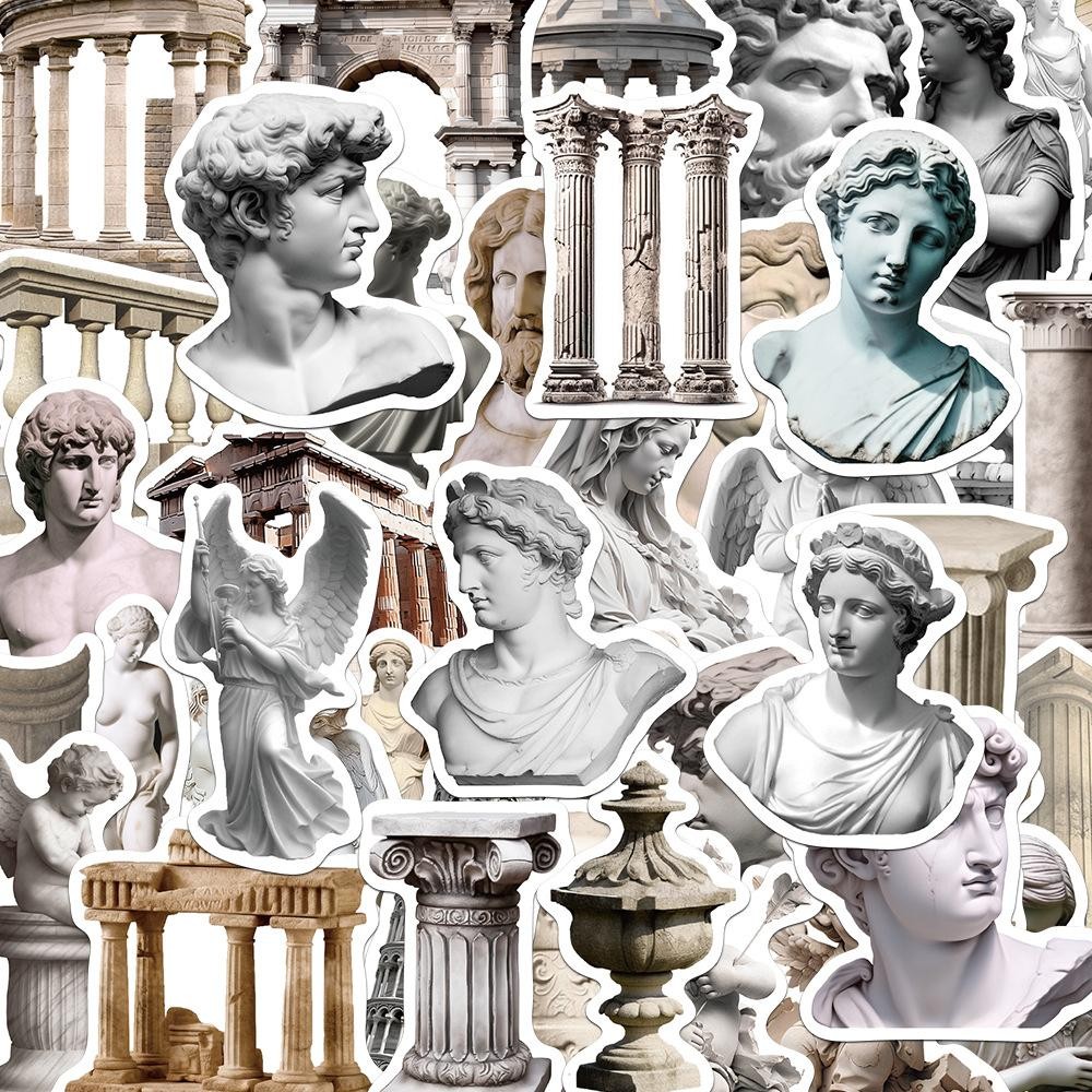 

25pcs European retro art sculpture materials Graffiti Stickers Decal Laptop Motorcycle Luggage Snowboard Fridge stickers