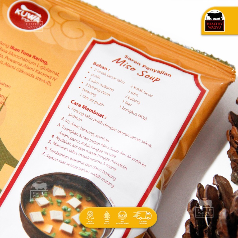 

RB Kuwa Instant Miso Soup Kaldu Rasa Miso Authentic Japanese Halal 40gr Healthy Wagyu