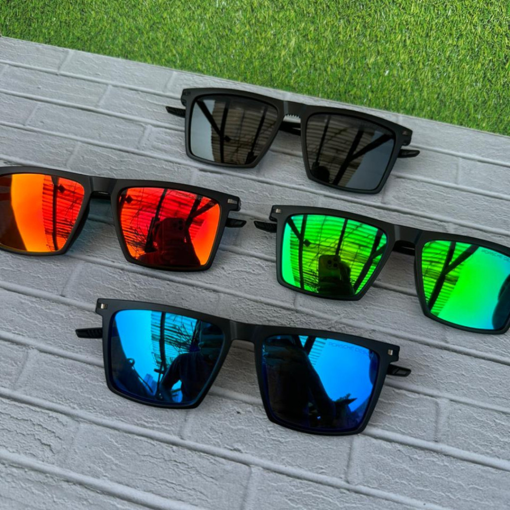 FLAMINGGO.ACC New Sunglasses Porsche Design Flex Lensa Polarized Persegi Panjang glasses hitam Eyewe