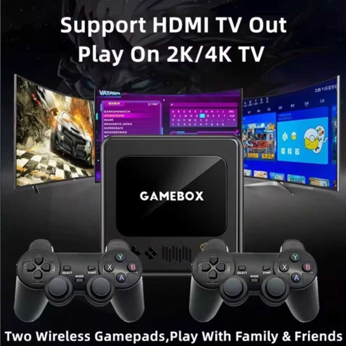 BEST -Mesin Konsol Video Game Retro Classic Jadul 20K Permainan 64GB Player + Gamepad Wireless G-10