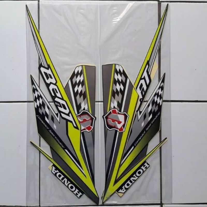 striping motor standar Honda beat fi esp taun 2018 warna stabilo