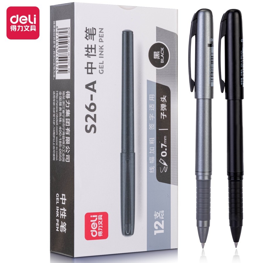 

Pulpen Gel Ink Deli 0.7mm Hitam - S26-A