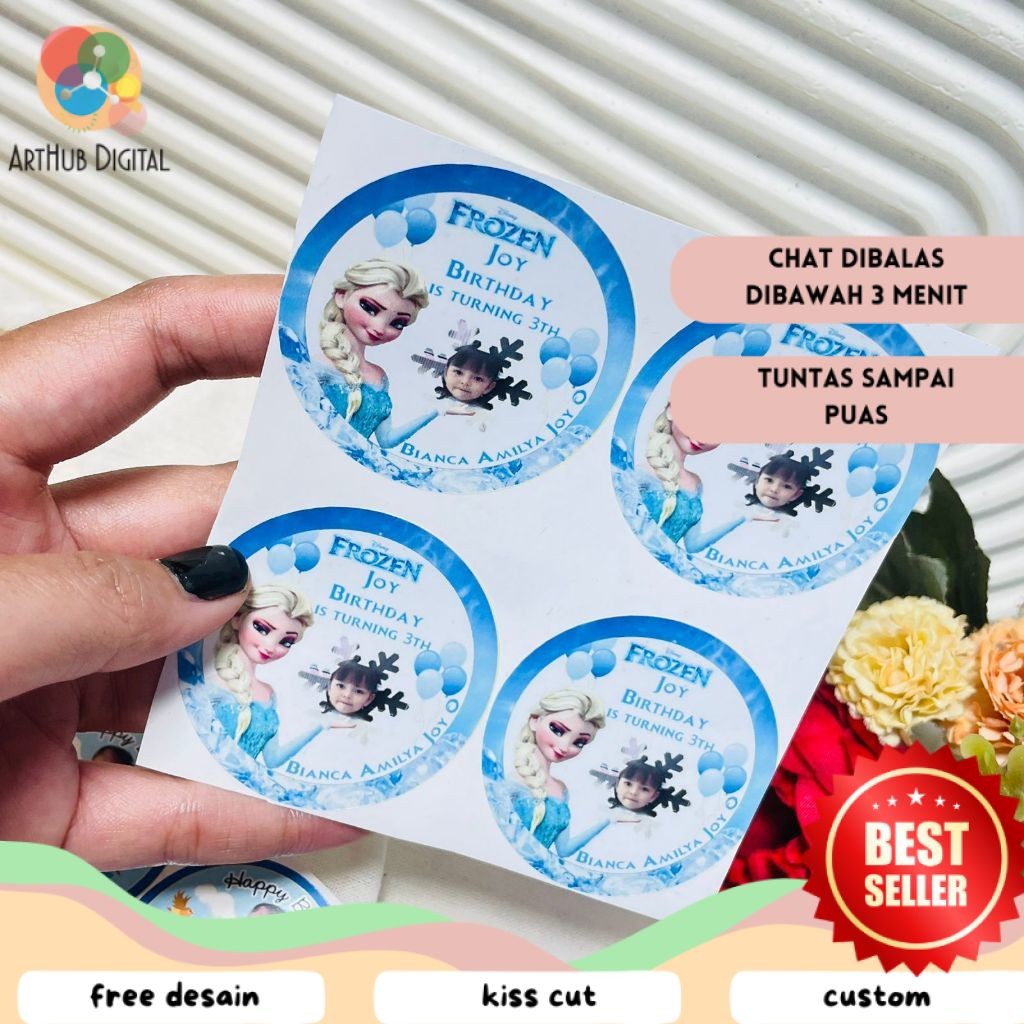 

AHD Sticker Undangan Ulang Tahun Anak Label Stiker Happy Birthday Bahan Vinyl Anti Air