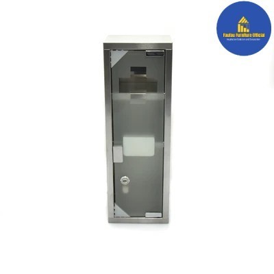 BEST QUALITY Rak Kotak Obat Dinding Medicine Cabinet Premium Stainless Steel 15x12x45cm - Abu