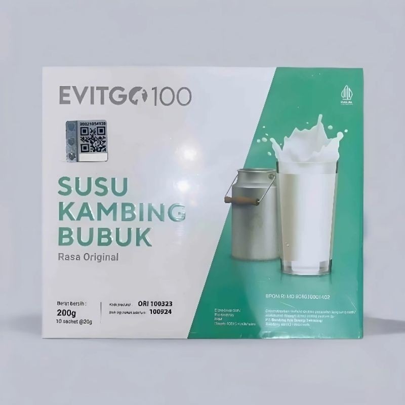 

Evitgo susu kambing original 100% bpom 1 box isi 10 sachet