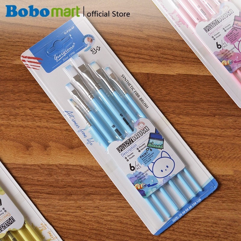 

BOBOMART Giorgione Paint Brush Set 6 / Synthetic Fiber - Kuas Set