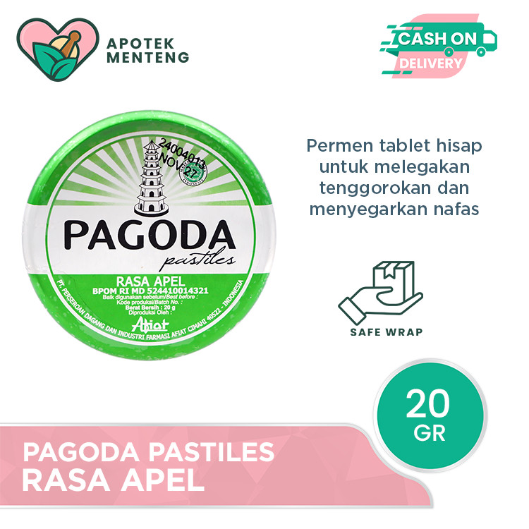 

Pagoda Pastiles Rasa Apel 20 Gram - Permen Pelega Tenggorokan