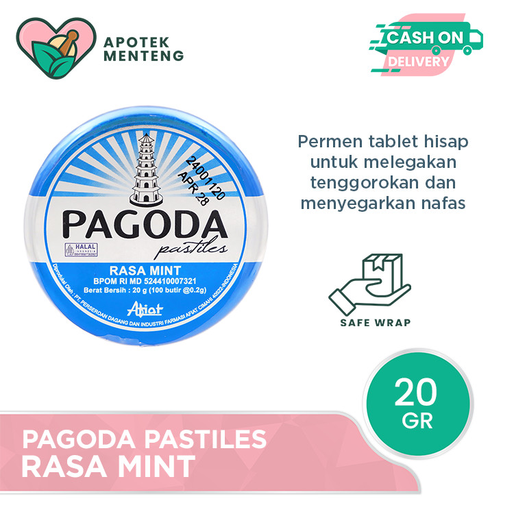 

Pagoda Pastiles Rasa Mint 20 Gram - Permen Pelega Tenggorokan