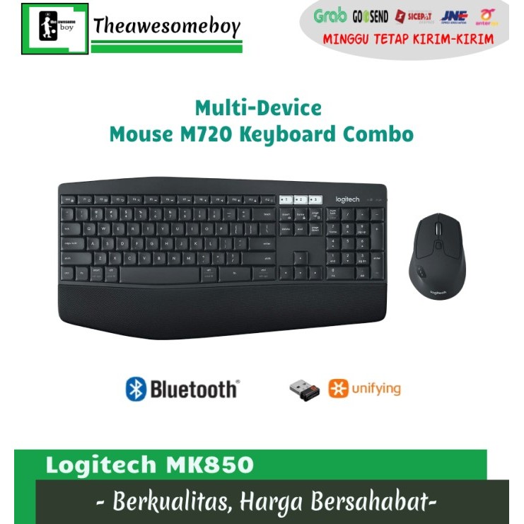 TERMURAH Logitech MK850 Wireless Bluetooth Keyboard Mouse M720 Combo Flow - MK850