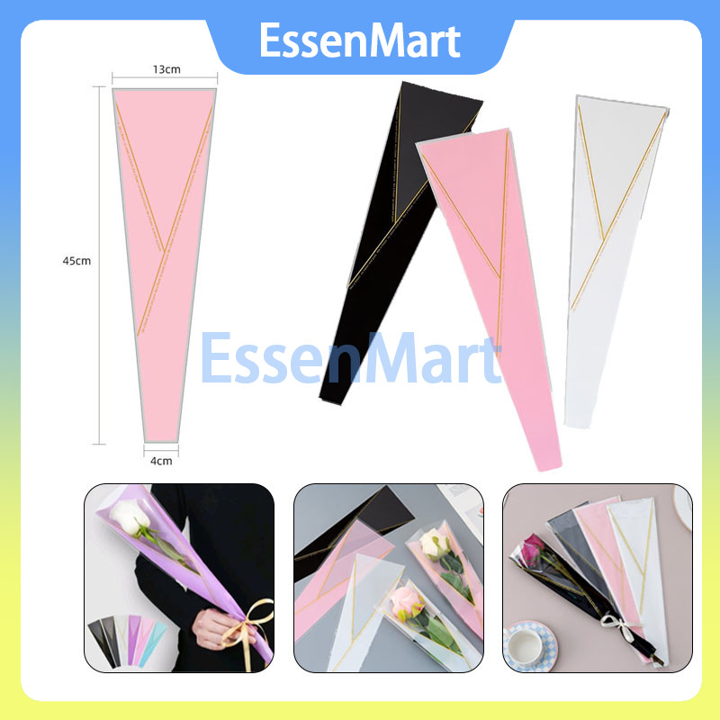 

Single Flower Wrapping Cellophane/ Kertas Bunga Single Waterproof Transparant isi 50pcs / Plastik wrapping bunga mawar / Single Flower Rose Packing