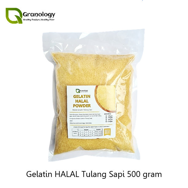 

Gelatin Bubuk Halal Premium Import (500 gram) by Granology