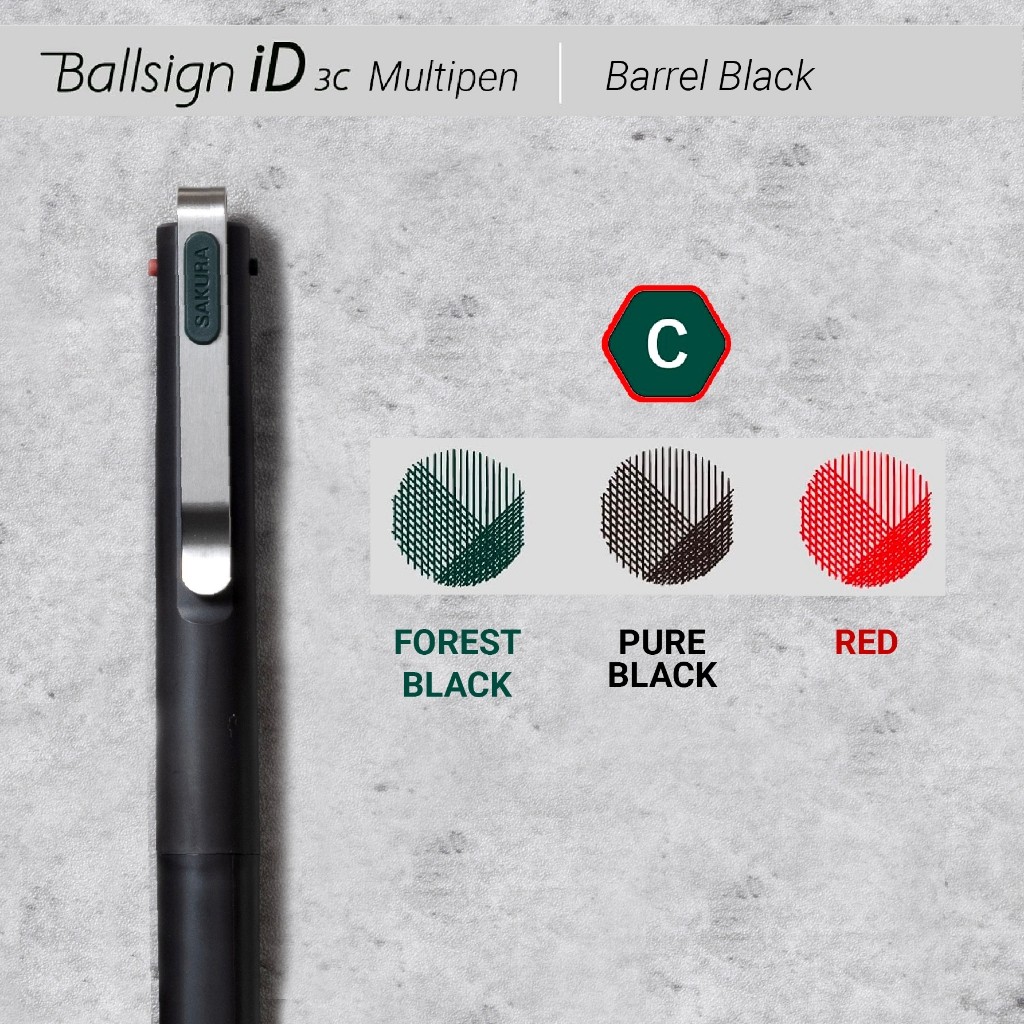 

Gramedia Surabaya - Sakura Ballsign ID 3C Multipen Ballpoint Gel Pen Retractable /GB3D854-49C