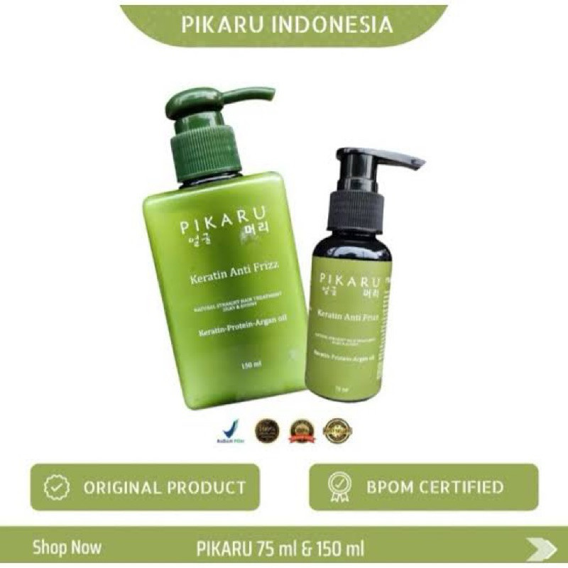 ( PIKARU 75ml ) Pikaru Keratin Anti Frizz Treatment / perawatan rambut rusak / pelurus rambut / kera