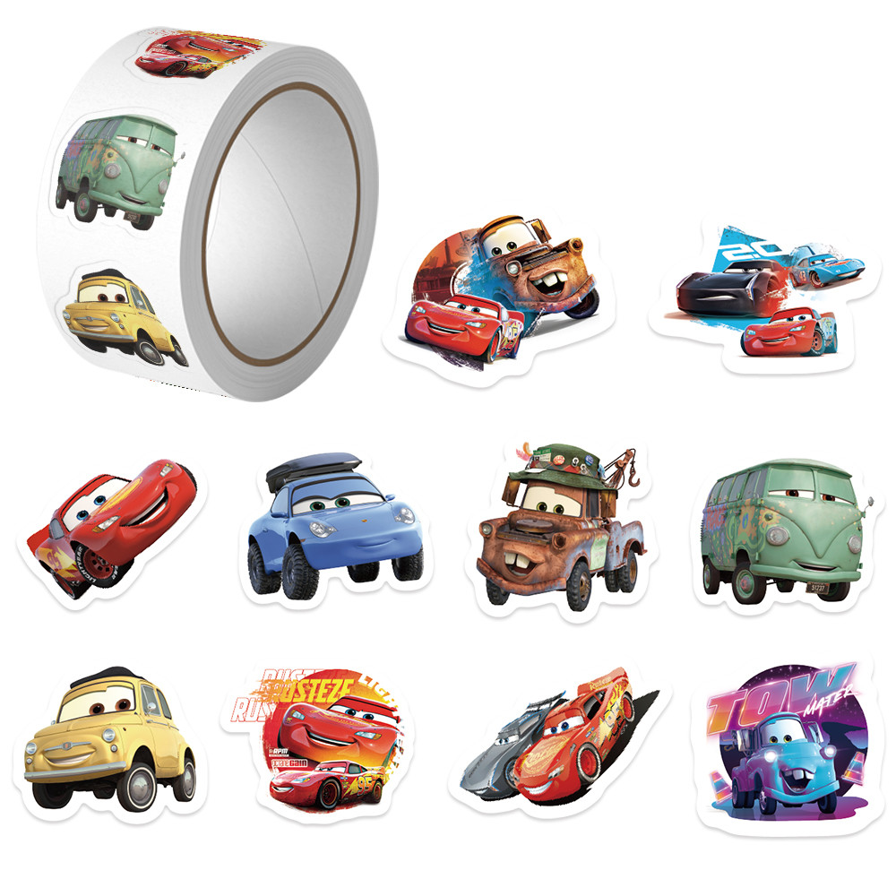 

500pcs/Roll Disney Cartoon Cars Anime Stickers Cute Lightning McQueen Decals Laptop Phone Car Luggage Motorcycle Funny Stickers