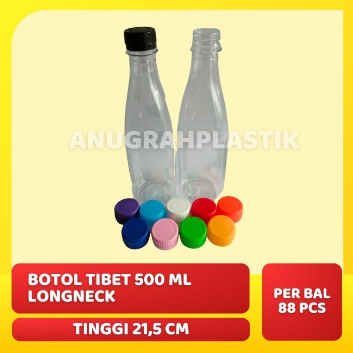 Botol plastik 500 ml Botol Tibet - Orange, TANPA DUS