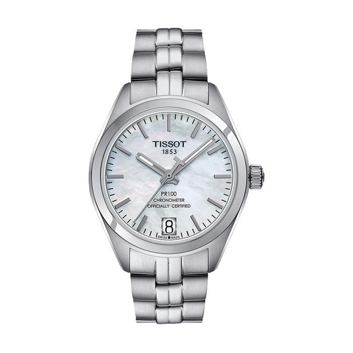 "SKY.LD" -  TERBARU Jam Tangan Wanita TISSOT PR100 T101.208.11.111.00 Chronometer Mother of Pearl Di
