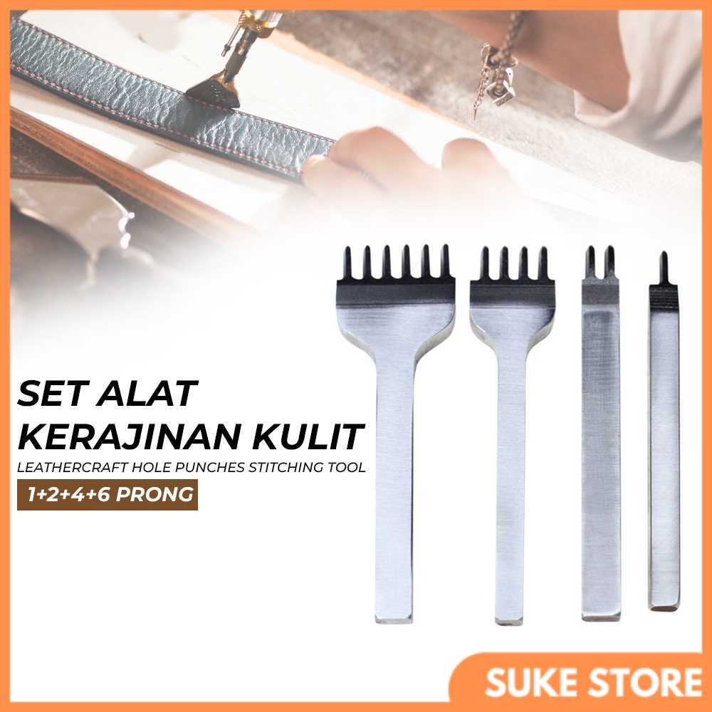 

Alat DIY kulit hole punches stitching tool prong set