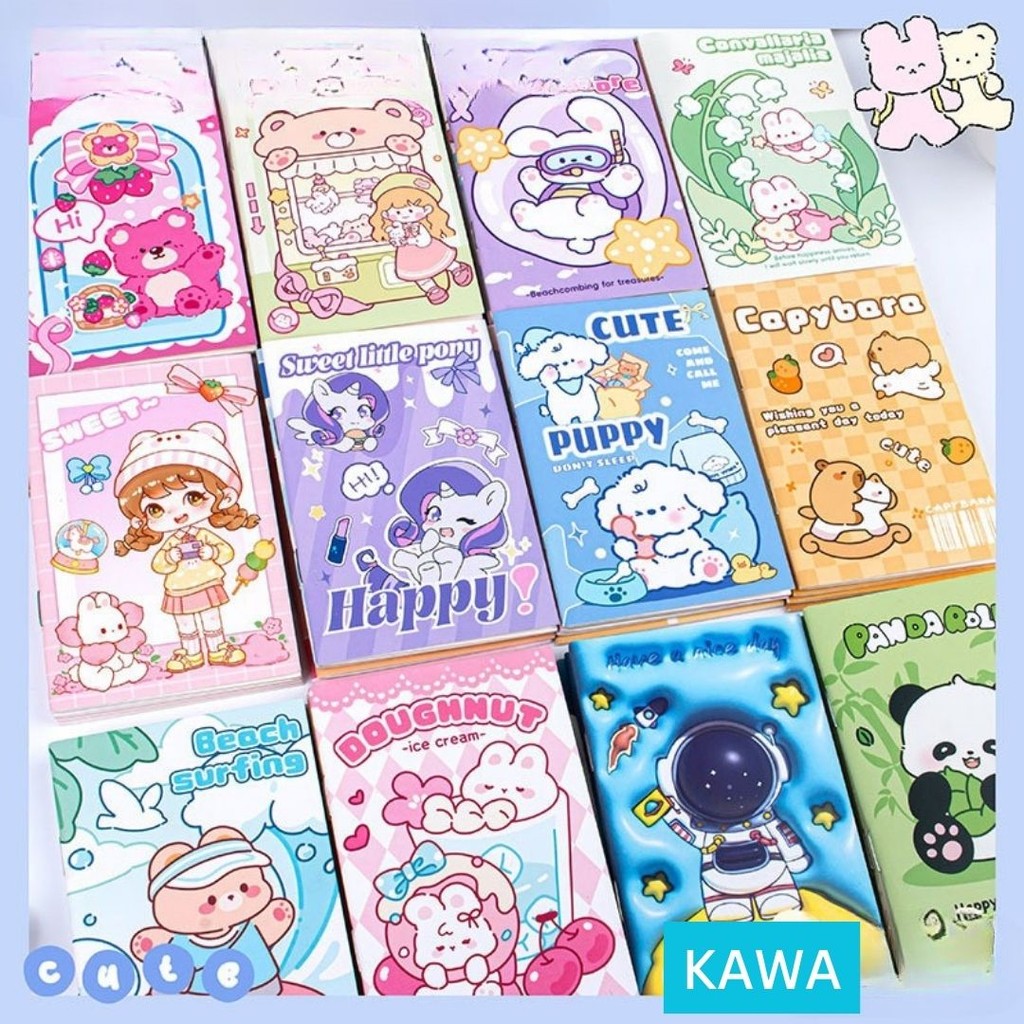 

KAWA Mini Notebook Buku Tulis Kecil Isi 16 Lembar Lucu Motif Kartun Karakter Full Color Berwarna Notepad Memo Books