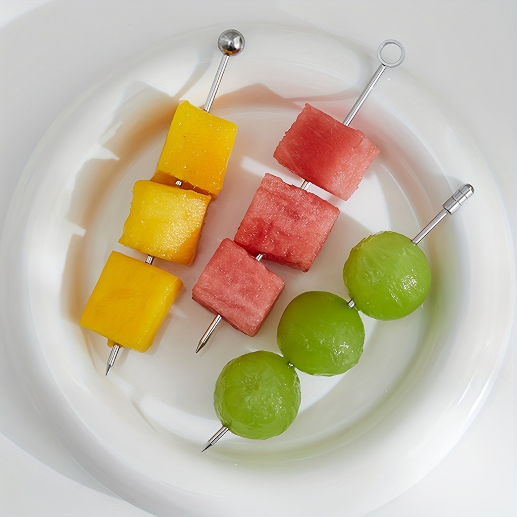 Tusukan Buah Cocktail Stainless Steel Skewer Pick Garnish Decoration Tusukan Garnish 11 cm
