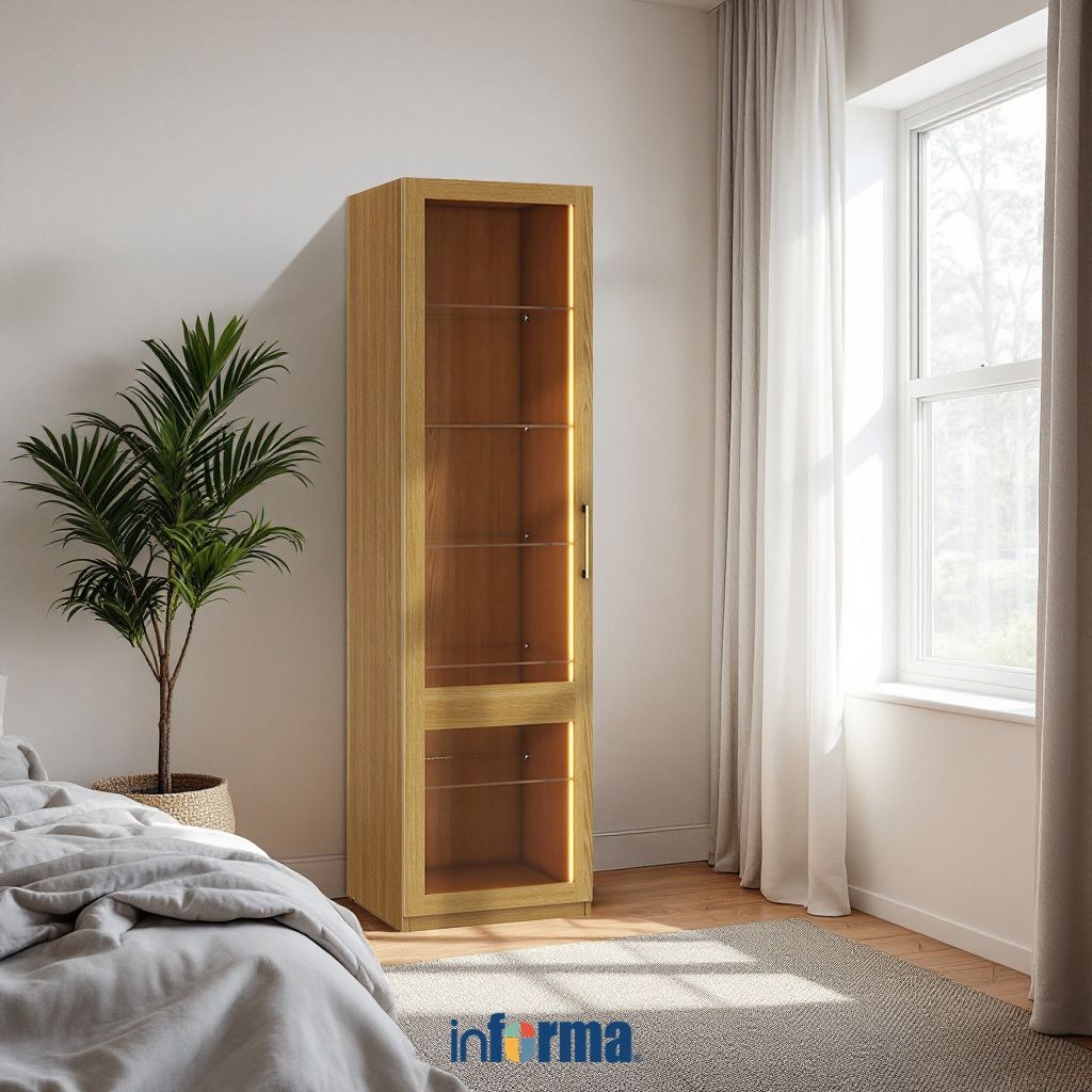Informa Kenn Kabinet Tas - Cokelat Display Cabinet Kabinet Koleksi Pajangan Tas Furniture Indoor Org