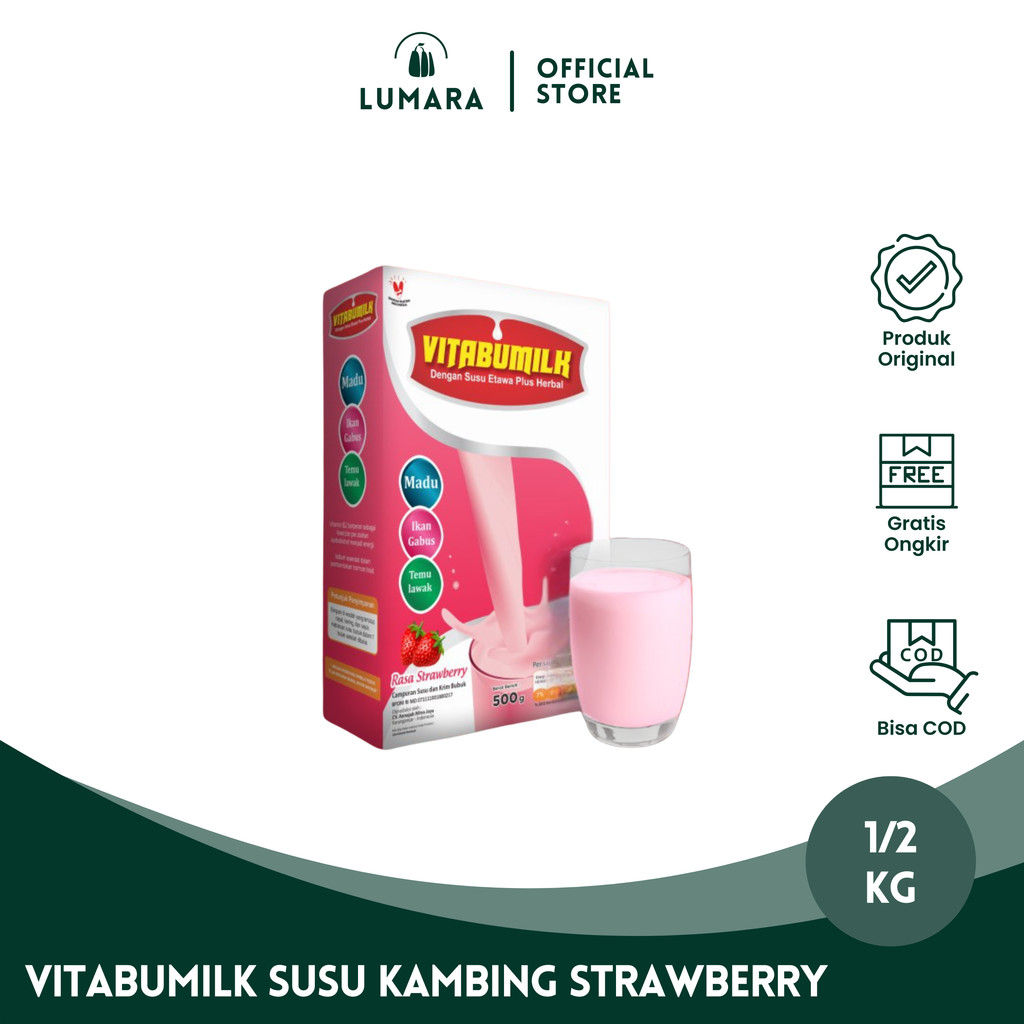 

Vitabumilk Susu Kambing Etawa Plus Herbal Penambah Kecerdasan dan Nafsu Makan Anak 500 gram STRAWBERRY