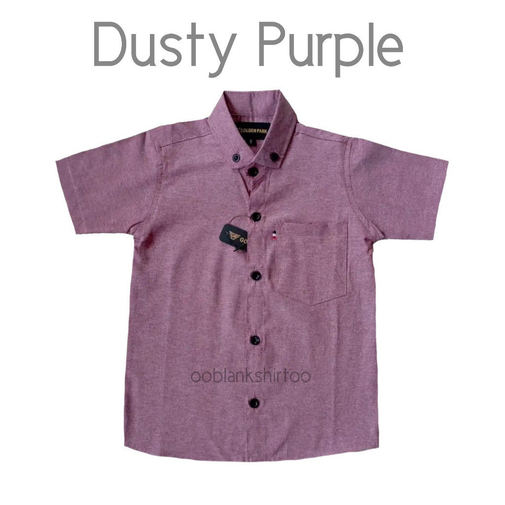 Baju Anak Laki Kemeja Warna Dusty Purple Hem Cowok Umur 1 Tahun Sampai 13 Tahun Vintage Retro