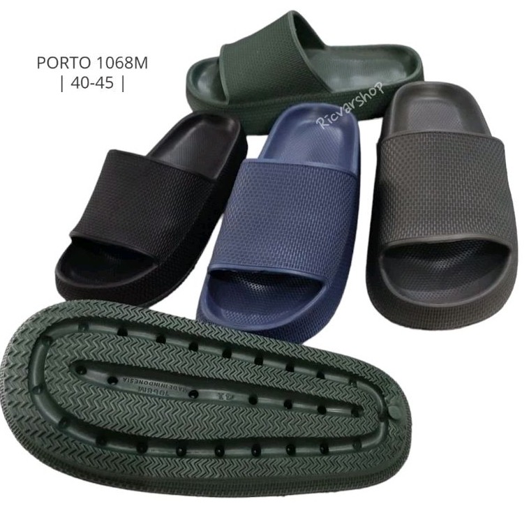 [NEW PROMO] Sandal Slop PORTO 1068M (40-45)/Sandal Slop Karet Pria/Sandal Karet Pria/Sandal Slop Pri
