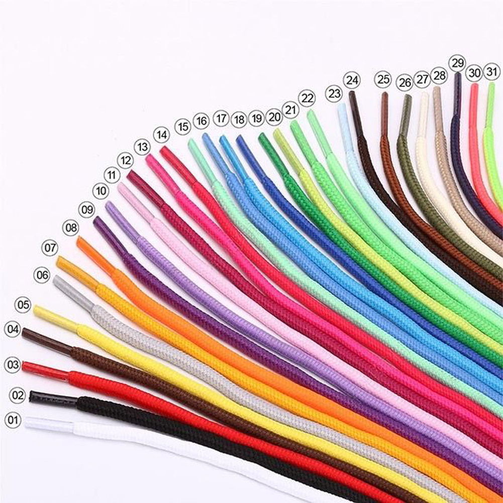 2022 New Shoelace Unisex Ropes Multicolor Waxed Round Cord Dress Shoe Laces Diy High Quality Solid 7