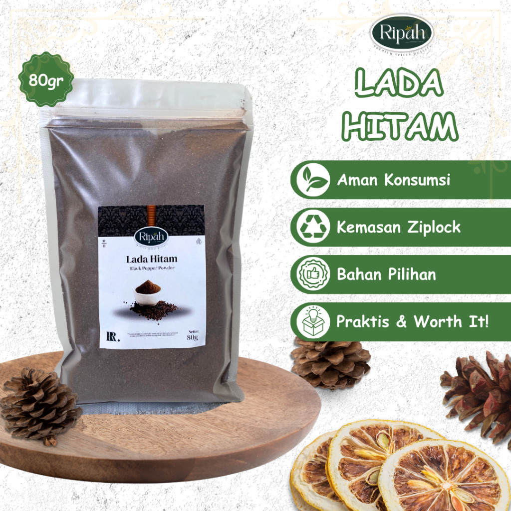 

80gr Lada Hitam Bubuk Ground Black Pepper 100% Ripah Rempah PREMIUM QUALITY