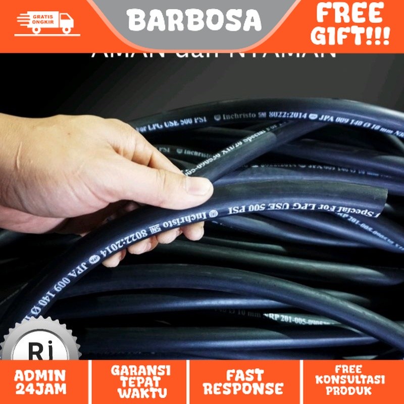 SELANG GAS ELPIJI 500 PSI KUAT TEBAL BERLAPIS 3 ANTI MINYAK.