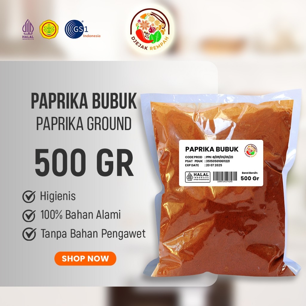 Paprika Bubuk/ Paprika Ground (Kemasan 250 Gr-500 Gr)