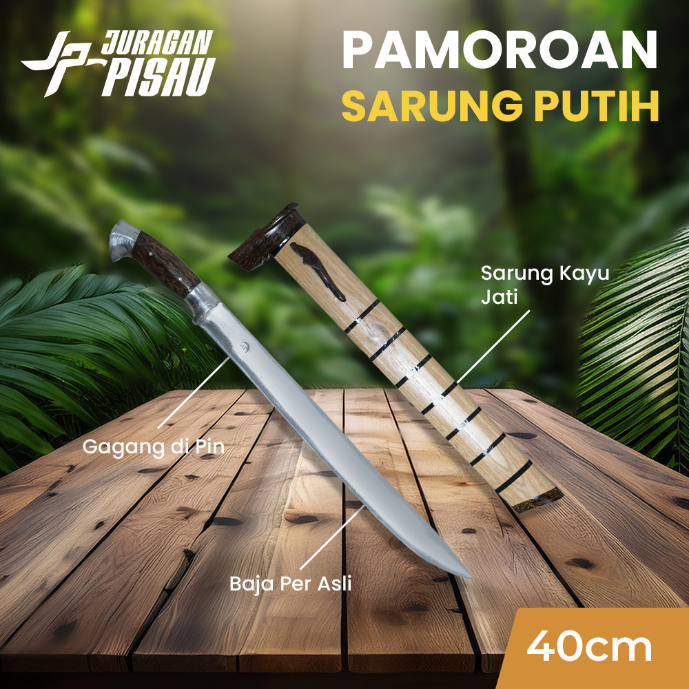 Juragan Pisau | Pisau Sembelihh Pamoroan Daging Baja Super Tajam Sarung Kayu Jati