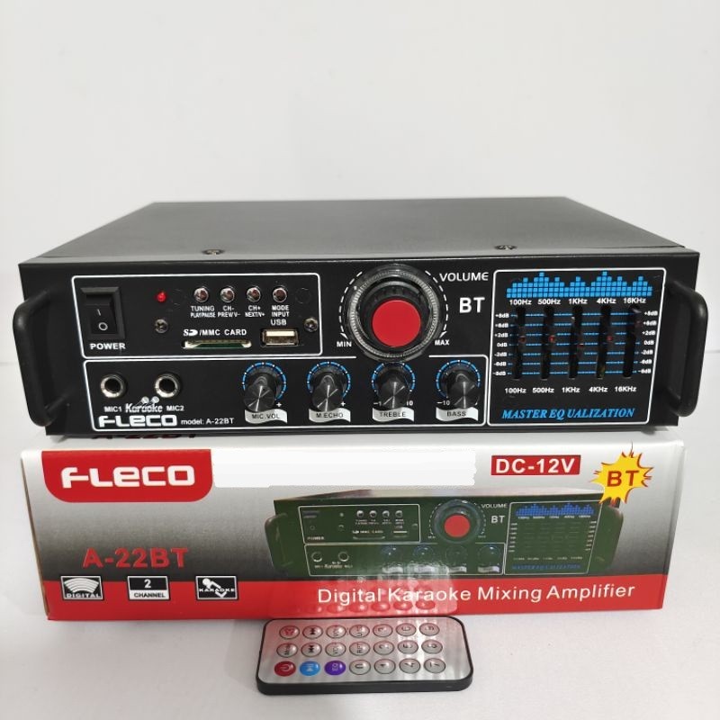 AMPLIFIER ORIGINAL Fleco A-22BT - Amplifier Bluetooth USB/SD/FM/MP3- FLECO A 22BT TERBABU - AUDIO PO