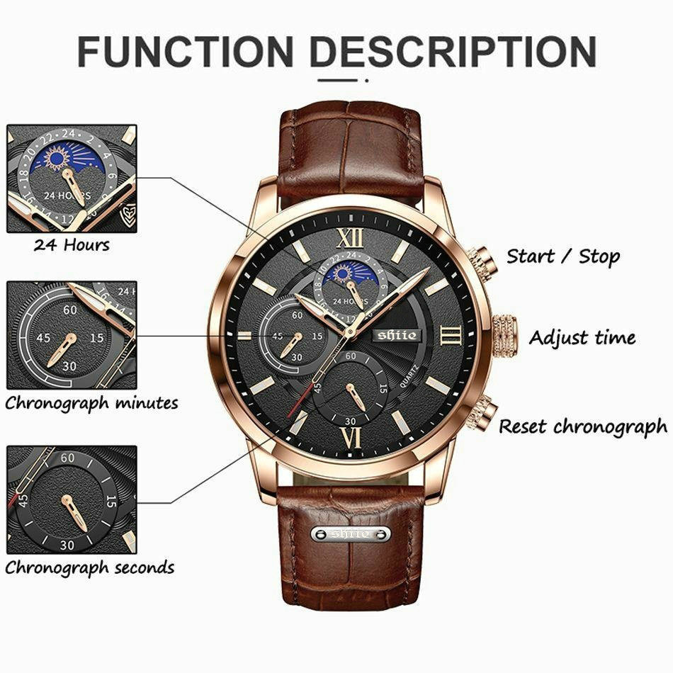 Pilih 2, diskon 50% Jam Tangan Pria Dewasa 2025 Original – Jam Otomatis Tahan Air, Jam Kulit Elegan 