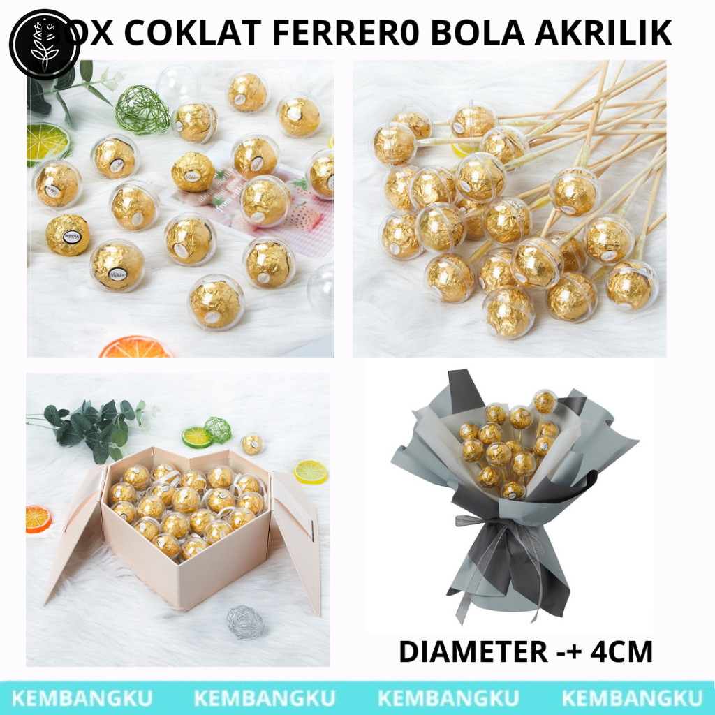

(1 PCS) Bungkus Box Coklat Ferrero Rocher Bola Akrilik Bulat Transparant