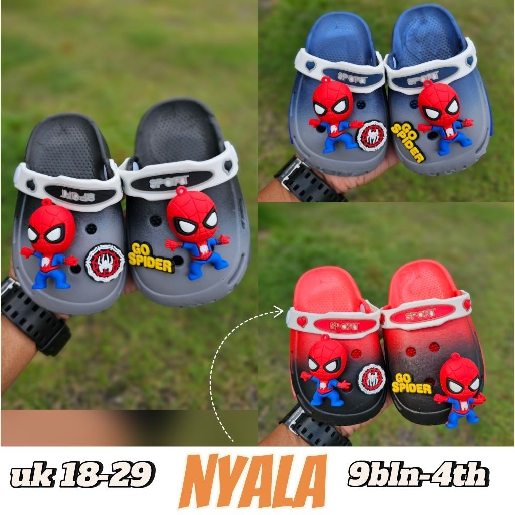 Sendal Sandal Anak Laki Laki Karakter Sandal Anak Baim Lampu Spiderman Sandal Anak Laki-Laki Nyala M