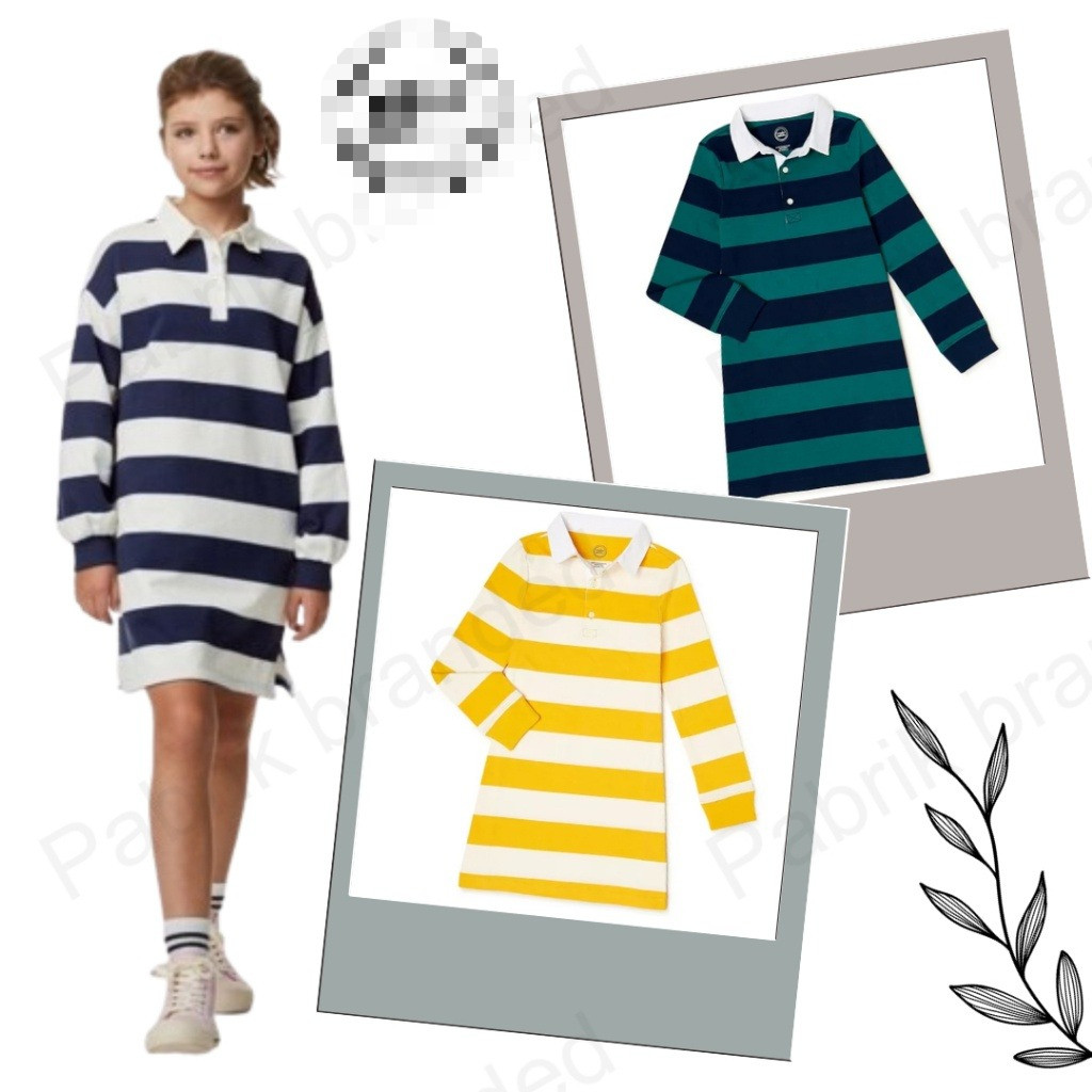 Pabrik branded WndrN@tn polo dress kids XS S M XL 4 5 6 7 8 14 16 years tahun kaos tee dres gaun ter