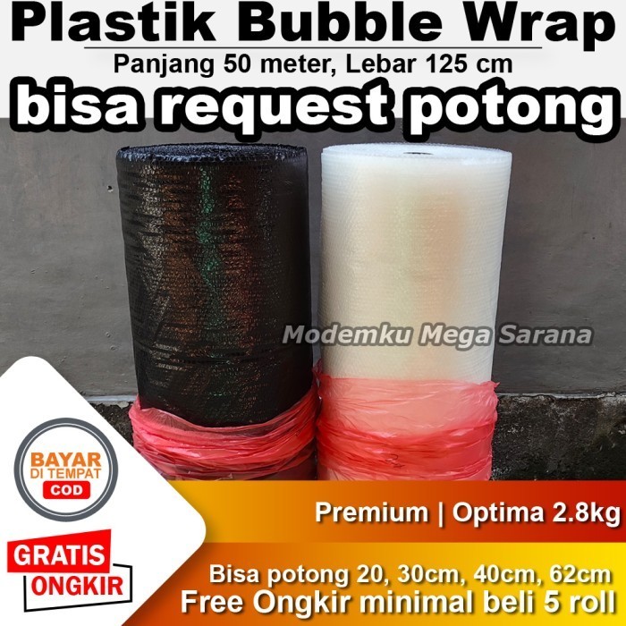 

Bubble Wrap roll 50 meter - Lebar 125 cm Merk Optima Premium 2.8kg Bubblewrap Sleman Jogja Yogya Yogyakarta