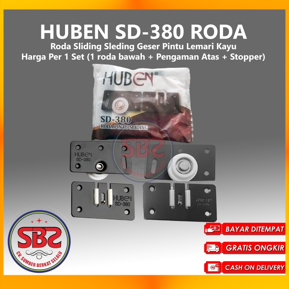 HUBEN SD-380 Roda Sliding Sleding Geser Pintu Lemari Kayu SD380 Huben SD-380