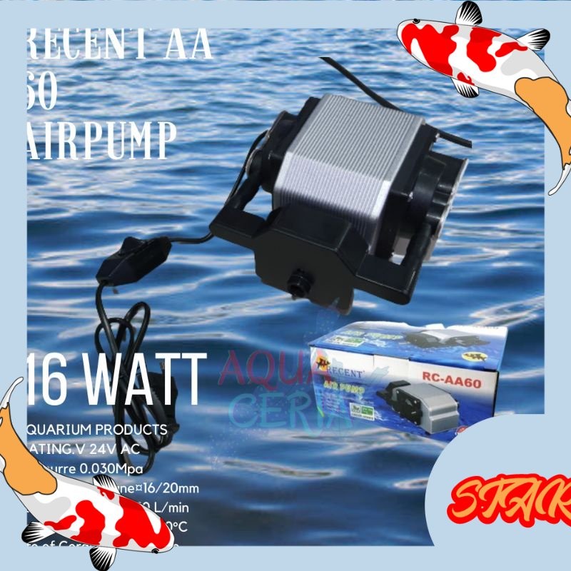 AIR PUMP RECENT AA 60 POMPA AERATOR AQUARIUM KOLAM IKAN
